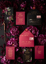 WEDDING INVITATIONS Modern Invites Floral Cards Black wedding invitations, black card, red wedding invitations, burgundy wedding invitations, marsala wedding invitations, flower blossom, red envelope, red and black wedding invitations, floral wedding invitations, gold lettering, vintage flowers, vintage flower illustration, vintage wedding invitations, floral wedding stationery, floral wedding accessories, personalized wedding invitations, handmade wedding invitations13