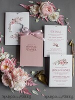 HOCHZEITS EINLADUNGEN Moderne Einladungen Florale Karten Elegante Hochzeitskarten in zartem Rosé, glamouröse arabische Pocket-Hochzeitseinladungen, moderne florale Hochzeitskarten, minimalistische Hochzeitsinvitationen.15