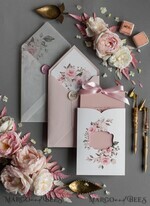 HOCHZEITS EINLADUNGEN Moderne Einladungen Florale Karten Elegante Hochzeitskarten in zartem Rosé, glamouröse arabische Pocket-Hochzeitseinladungen, moderne florale Hochzeitskarten, minimalistische Hochzeitsinvitationen.15
