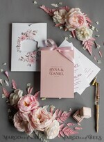 HOCHZEITS EINLADUNGEN Moderne Einladungen Florale Karten Elegante Hochzeitskarten in zartem Rosé, glamouröse arabische Pocket-Hochzeitseinladungen, moderne florale Hochzeitskarten, minimalistische Hochzeitsinvitationen.15