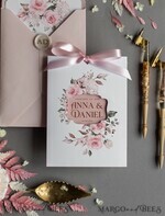 HOCHZEITS EINLADUNGEN Moderne Einladungen Florale Karten Elegante Hochzeitskarten in zartem Rosé, glamouröse arabische Pocket-Hochzeitseinladungen, moderne florale Hochzeitskarten, minimalistische Hochzeitsinvitationen.15