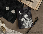 HOCHZEITS EINLADUNGEN Moderne Einladungen Florale Karten Halloween-Hochzeits-Einladungssuite, schwarze Einladungen, Tarotkarten-Einladungen, gothische Hochzeits-Einladungskarten, das Liebespaar-Skelett-Hochzeitsset schwarz9