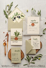 HOCHZEITS EINLADUNGEN Moderne Einladungen Florale Karten Handgemachte Hochzeits Einladung, Oliven Toskana Hochzeits Einladungen, Griechische Reise Hochzeits Stationery, Natürliche Oliven Luxus Hochzeits Einladungen13