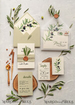 HOCHZEITS EINLADUNGEN Moderne Einladungen Florale Karten Handgemachte Hochzeits Einladung, Oliven Toskana Hochzeits Einladungen, Griechische Reise Hochzeits Stationery, Natürliche Oliven Luxus Hochzeits Einladungen13