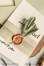 HOCHZEITS EINLADUNGEN Moderne Einladungen Florale Karten Handgemachte Hochzeits Einladung, Oliven Toskana Hochzeits Einladungen, Griechische Reise Hochzeits Stationery, Natürliche Oliven Luxus Hochzeits Einladungen13