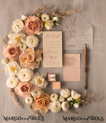 HOCHZEITS EINLADUNGEN Moderne Einladungen Florale Karten Boho Blush Pink Hochzeitskarten, Bohemian Pampasgras Hochzeitskarten, modernes Hochzeitsinvitation Set, modernes minimalistische Stationery9