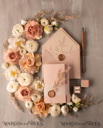 HOCHZEITS EINLADUNGEN Moderne Einladungen Florale Karten Boho Blush Pink Hochzeitskarten, Bohemian Pampasgras Hochzeitskarten, modernes Hochzeitsinvitation Set, modernes minimalistische Stationery9