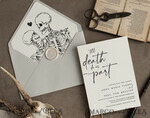 HOCHZEITS EINLADUNGEN Moderne Einladungen Florale Karten Halloween Hochzeitskarten Set, Schwarze Einladungen, Tarotkarten Einladungen, Gothic Hochzeitskarten, Das Liebespaar Skelett Hochzeitsset schwarz5