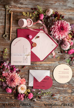 WEDDING INVITATIONS Modern Invites Floral Cards  Geometric wedding invitations, geometric wedding cards, red wedding cards, marsala wedding invitations, red wedding invitations, ivory wedding invitations, red and ivory wedding invitations, ivory wedding stationery, ivory wedding accessories, oval wedding invitations, circle wedding cards, circle cards, ecru wedding invitations, modern wedding invitations, floral wedding invitations, elegant wedding invitations, vellum, vellum envelope12