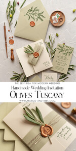 WEDDING INVITATIONS Modern Invites Floral Cards Natural Olives Wedding invitations, Elegant Simple wedding invitation Suite, Greek Wedding Stationery, Natural Olives Luxury wedding Invites  wax copper9