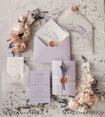 WEDDING INVITATIONS Modern Invites Floral Cards Delicate Lilac Wedding Invitations, Elegant Wedding Invites With Lavender, Minimalistic Purple Wedding Cards, Handmade Wedding Invitation Suite8