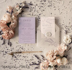 WEDDING INVITATIONS Modern Invites Floral Cards Delicate Lilac Wedding Invitations, Elegant Wedding Invites With Lavender, Minimalistic Purple Wedding Cards, Handmade Wedding Invitation Suite8