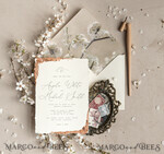 WEDDING INVITATIONS Modern Invites Floral Cards Personalised wedding invitation satin ribbon, Elegant wedding invitations, Fine Art Wedding Invitation Suite , Golden deckled edge paper  wedding Invites8