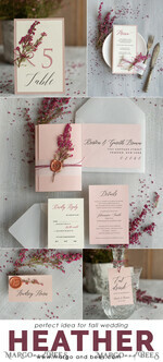 HOCHZEITS EINLADUNGEN Moderne Einladungen Florale Karten Romantische Hochzeitskarten in Blush Pink, elegante Hochzeits Einladung Suite mit Heidekraut, zarte Vellum Hochzeitskarten, minimalistische Hochzeitseinladungen6