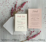 HOCHZEITS EINLADUNGEN Moderne Einladungen Florale Karten Romantische Hochzeitskarten in Blush Pink, elegante Hochzeits Einladung Suite mit Heidekraut, zarte Vellum Hochzeitskarten, minimalistische Hochzeitseinladungen6