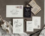 HOCHZEITS EINLADUNGEN Moderne Einladungen Florale Karten Halloween Hochzeitskarten Suite, Schwarze Einladungen, Tarotkarten Einladungen, Gothic Hochzeitskarten, Das Liebespaar Skelett Hochzeitsset schwarz9