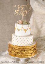 CAKE TOPPER gold wedding cake topper, gold cake topper3