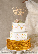 CAKE TOPPER gold cake topper, golden cake topper3