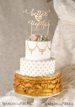 CAKE TOPPER gold wedding cake topper, elegant cake topper3