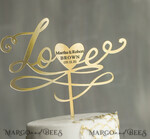 CAKE TOPPER gold wedding cake topper, golden cake topper4