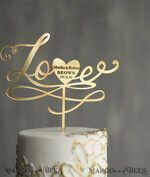 CAKE TOPPER gold wedding cake topper, golden cake topper4