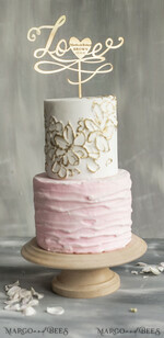 CAKE TOPPER gold wedding cake topper, golden cake topper4