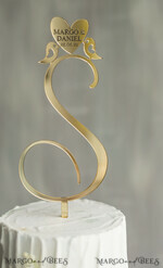 CAKE TOPPER gold wedding cake topper, gold cake topper5