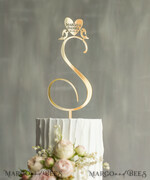 CAKE TOPPER gold wedding cake topper, gold cake topper5