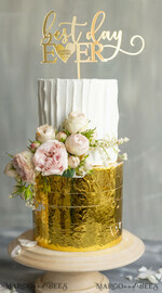 CAKE TOPPER gold topper, elegant cake topper4