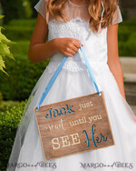 FLOWER GIRL / Page Boy SIGNS rustic Personalised wood wedding sign, Wooden Page boy sign, Wood Engraved flower girl sign, flower girl wedding day sign, rustic wedding decor for flower girl, daddy here comes mummy, here comes the bride3