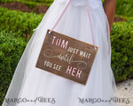 FLOWER GIRL / Page Boy SIGNS rustic Personalised wood wedding sign, Wooden Page boy sign, Wood Engraved flower girl sign, flower girl wedding day sign, rustic wedding decor for flower girl, daddy here comes mummy, here comes the bride4