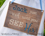 FLOWER GIRL / Page Boy SIGNS rustic Just wait until you see her Personalised wood wedding sign, Wooden Page boy sign, Wood Engraved flower girl sign, flower girl wedding day sign, rustic wedding decor for flower girl, daddy here comes mummy, here comes the bride2