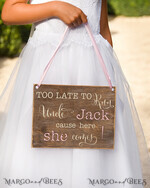 FLOWER GIRL / Page Boy SIGNS rustic Personalised wood wedding sign, Wooden Page boy sign, Wood Engraved flower girl sign, flower girl wedding day sign, rustic wedding decor for flower girl, daddy here comes mummy, here comes the bride3