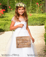 FLOWER GIRL / Page Boy SIGNS rustic Personalised wood wedding sign, Wooden Page boy sign, Wood Engraved flower girl sign, flower girl wedding day sign, rustic wedding decor for flower girl, daddy here comes mummy, here comes the bride3