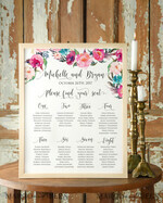 TISCHPLÄNE UND WILLKOMMENSCHILDER FÜR HOCHZEITEN Aquarell Tischplan1