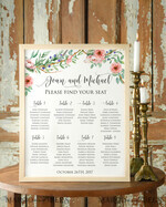 TISCHPLÄNE UND WILLKOMMENSCHILDER FÜR HOCHZEITEN Aquarell Hochzeits Tischplan1