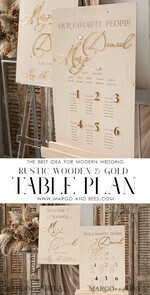 TABLE PLANS AND WEDDING WELCOME SIGNS rustic rustic Wedding Table Plan, Wooden and Gold Modern Seating Chart, 3d Elegant Find Your Seat - Seating Plan, Boho Wedding Table Plan, Wedding Decoration with golden letters - Golden Reception Signage - Custom Ceremony Sign14