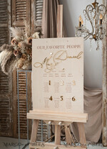 TABLE PLANS AND WEDDING WELCOME SIGNS rustic rustic Wedding Table Plan, Wooden and Gold Modern Seating Chart, 3d Elegant Find Your Seat - Seating Plan, Boho Wedding Table Plan, Wedding Decoration with golden letters - Golden Reception Signage - Custom Ceremony Sign14