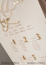TABLE PLANS AND WEDDING WELCOME SIGNS rustic rustic Wedding Table Plan, Wooden and Gold Modern Seating Chart, 3d Elegant Find Your Seat - Seating Plan, Boho Wedding Table Plan, Wedding Decoration with golden letters - Golden Reception Signage - Custom Ceremony Sign14