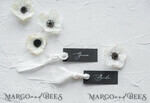 PLACE CARDS / TABLE CARDS Romantic Boho/ Botanical/ Floral Luxury Black Wedding Table Place Cards with White Silk Ribbon, Custom Wording Classy Black Wedding Place Cards,  Romantic Name Tags for Your Wedding Tables5