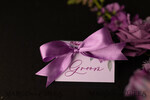 PLACE CARDS / TABLE CARDS Romantic Boho/ Botanical/ Floral Elegant Wedding Place Cards With Purple Ribbon, Glamour Purple Name Tags with Purple Ribbon, Lilac Wedding Table Decor, Botanical Wedding Table Place Cards    3