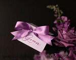PLACE CARDS / TABLE CARDS Romantic Boho/ Botanical/ Floral Elegant Wedding Place Cards With Purple Ribbon, Glamour Purple Name Tags with Purple Ribbon, Lilac Wedding Table Decor, Botanical Wedding Table Place Cards    3