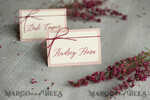 PLACE CARDS / TABLE CARDS Romantic Boho/ Botanical/ Floral Blush Pink and Ivory Wedding Place Card with Maroon Twine, Modern Wedding Place Cards, Romantic Pink Name Tags, Elegant Wedding Table Decor, Handmade Place Card4