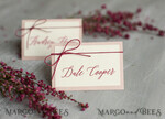 PLACE CARDS / TABLE CARDS Romantic Boho/ Botanical/ Floral Blush Pink and Ivory Wedding Place Card with Maroon Twine, Modern Wedding Place Cards, Romantic Pink Name Tags, Elegant Wedding Table Decor, Handmade Place Card4
