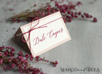 PLACE CARDS / TABLE CARDS Romantic Boho/ Botanical/ Floral Blush Pink and Ivory Wedding Place Card with Maroon Twine, Modern Wedding Place Cards, Romantic Pink Name Tags, Elegant Wedding Table Decor, Handmade Place Card4