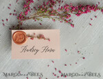 PLACE CARDS / TABLE CARDS Romantic Boho/ Botanical/ Floral Elegant Blush pink wedding place card with a wax seal, Custom handmade wedding place cards, Floral Wedding Name Tags, Elegant Table Decor, Botanical Name Tags2