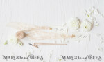PLACE CARDS / TABLE CARDS Romantic Boho/ Botanical/ Floral Romantic Deckle-Edge Ivory Wedding Place Cards with Silk Ribbon, Elegant Wedding Table Place Cards, Minimalistic Name Tags for Your Wedding Tables, Simple Cards9