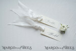 PLACE CARDS / TABLE CARDS Romantic Boho/ Botanical/ Floral Romantic Ivory Wedding Place Cards, Silk White Ribbon Wedding Cards, Elegant Wedding Name Tags, Minimalist Place Cards, Simple Custom Wedding Table Place Cards4