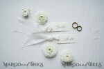 PLACE CARDS / TABLE CARDS Romantic Boho/ Botanical/ Floral Romantic Ivory Wedding Place Cards, Silk White Ribbon Wedding Cards, Elegant Wedding Name Tags, Minimalist Place Cards, Simple Custom Wedding Table Place Cards4