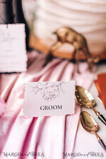 PLACE CARDS / TABLE CARDS Romantic Boho/ Botanical/ Floral White Deckle - Edge Place Cards, Minimalistic Wedding Place Cards, Simple Name Tags,  Romantic Wedding Table Decor, Delicate Rose Place Cards For Your Wedding3